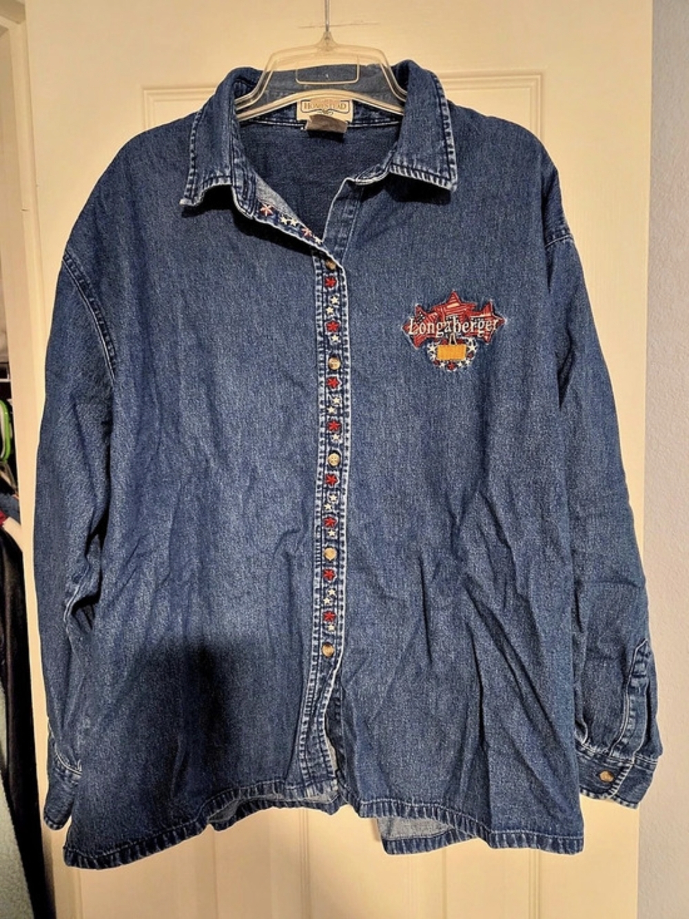 Longaberger Homestead Denim Button Down Shirt XL